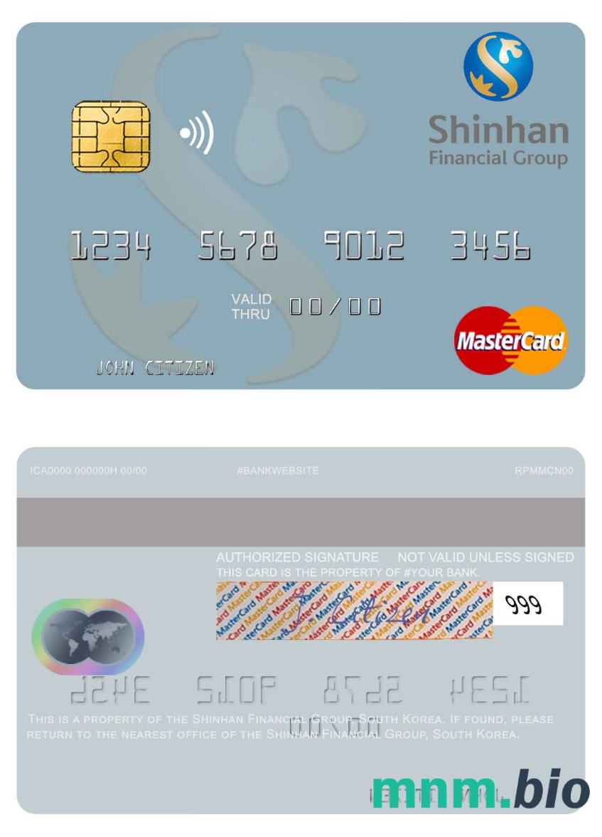 South Korea Shinhan Financial Group mastercard